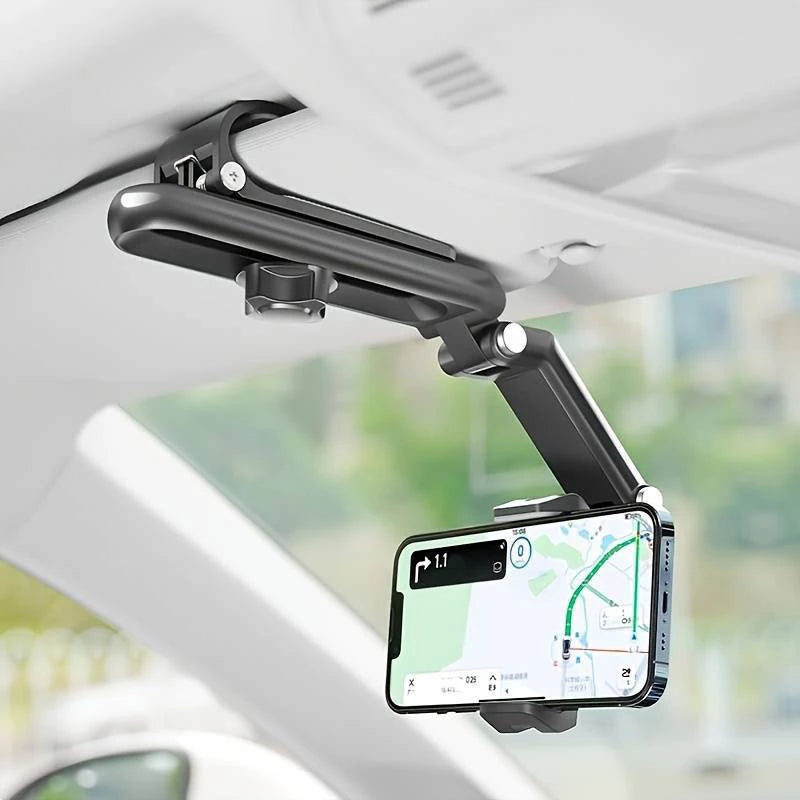Introducing the 1080° Multi-Function Sun Visor Phone Holder: A Universal Solution with 360° Rotating Capability for All Your In-Car Needs